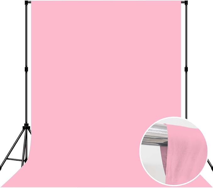 Pink Photo Backdrop Fabric Professional Background 6x9ft Valentine's Day | Seamless Design eliminates Wrinkle Portrait Photography Wedding Dark Theme Decorations - Image 2