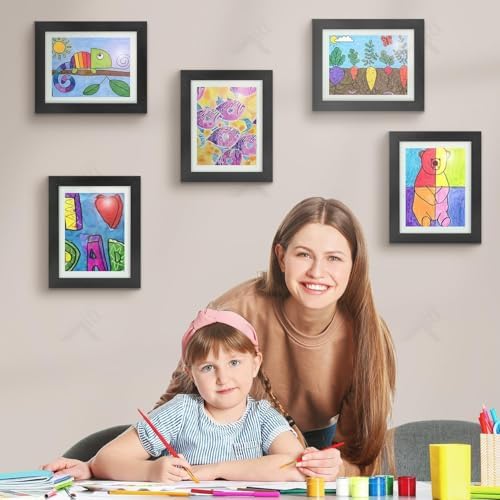 2 Pack 8.5x11 Front-Opening Kids Artwork Frames Changeable (Black) - Image 3