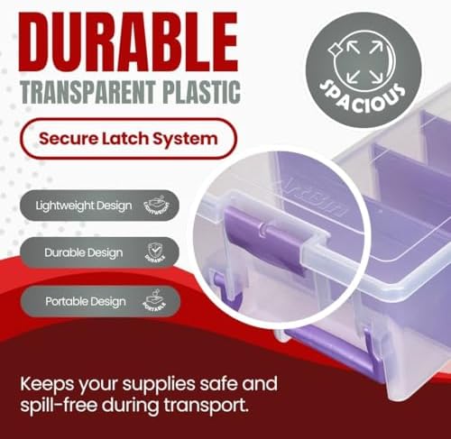 ArtBin Semi Satchel Portable Craft Organizer with 3 Dividers - Clear Plastic Storage Case for Art & Craft Supplies (Pack of 4) - Image 4