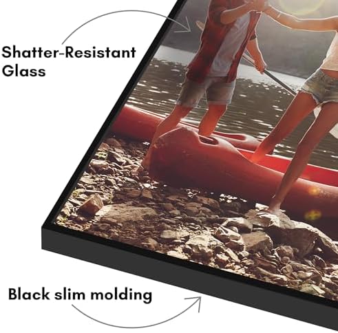 Americanflat Front Loading 5x7 Picture Frame with Shatter-Resistant Glass - Set of 6 - Metropolitan Collection - Photo Frame for Tabletop and Wall Display - Black - Image 3