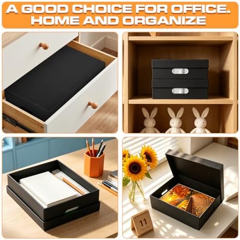 AOBOPLE 8 Pack Photo Storage Box,11" x 14" x 4" Archival Storage Box with Lids,Protective Storage Box for Photo,Pictures,11x14 Documents, Keepsakes and Jewelry Home and Office Organizer - Image 4