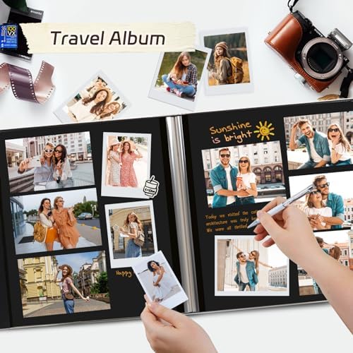 RECUTMS Self Adhesive Photo Album, Leather Scrapbook Album DIY 60 Pages - Image 4