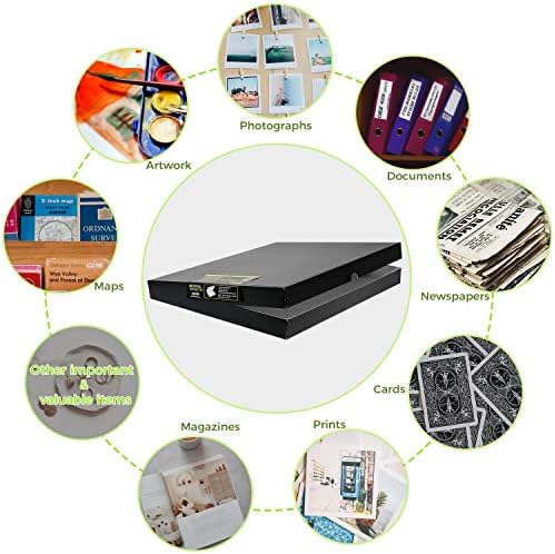 Lineco 16x20 Black Clamshell Archival Folio Storage Box, 1.75" Deep - Image 6