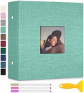 Zesthouse Photo Album Self Adhesive 60 Pages, 3-Ring Scrapbook Albums Holds 3x5 4x6 5x7 6x8 8x10 Photos (Green, 13.2"x12.8"/White 60 Pages) by Zesthouse