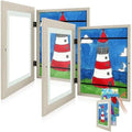2 Pack 9x12 Front-Opening Kids Artwork Frames Changeable (Grey) by GoldenStateArt