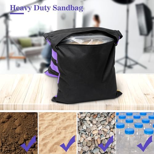 4 Packs Purple Sandbag Weight Bags for Light Photography Video Equipment - Image 2
