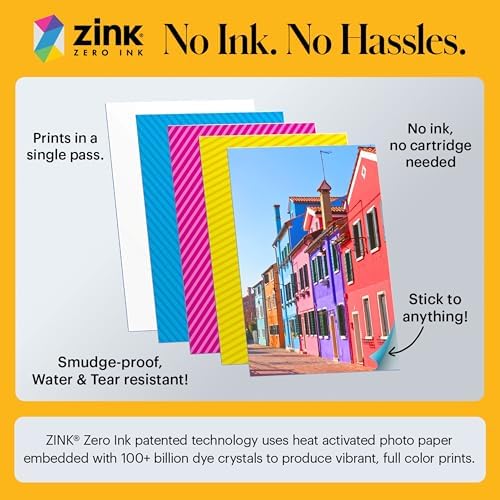 KODAK Printomatic Full-Color Instant Print Camera Starter Bundle + Carrying Case + Zink 20pk Photo Paper - Colorful Photos On 2x3 Sticky-Back Paper - Fun Gift for Birthday Christmas Holiday - Grey - Image 4