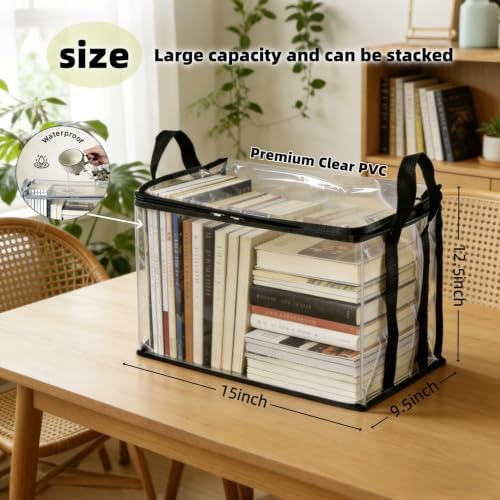 4 Pack Clear Comic Book Storage Containers, Black - Image 2