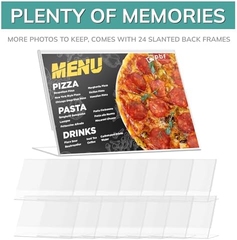 pbf 6x4 Clear Picture Frame | 6 x 4 Acrylic Picture Frame | Horizontal Acrylic Stands for Display | Plastic Photo Frame | Slanted Plastic Picture Frames for Table Sign, QR Code Display (24-Pack) - Image 6