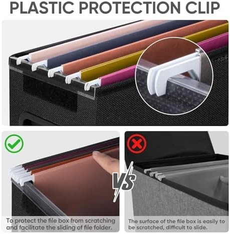BALEINE File Organizer Box with Lid, Collapsible Hanging File Storage Box - Image 4