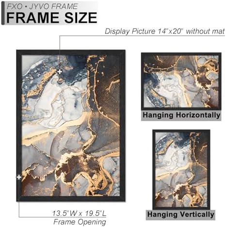 Fxojyvo 14x20 Picture Frame Set of 6 Black Engineered Wood Wall Hanging - Image 4