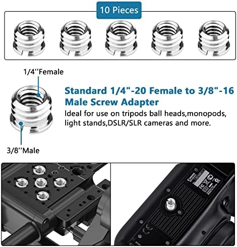ChromLives Camera Tripod Adapter, 26Pack Camera Screw Mount Set 1/4 Threaded Converter Screws Adapter, 1/4 to 3/8 Hot Shoe Adapter,Tripod Mount Adapter Set for Monopod/Quick Release Plate - Image 3