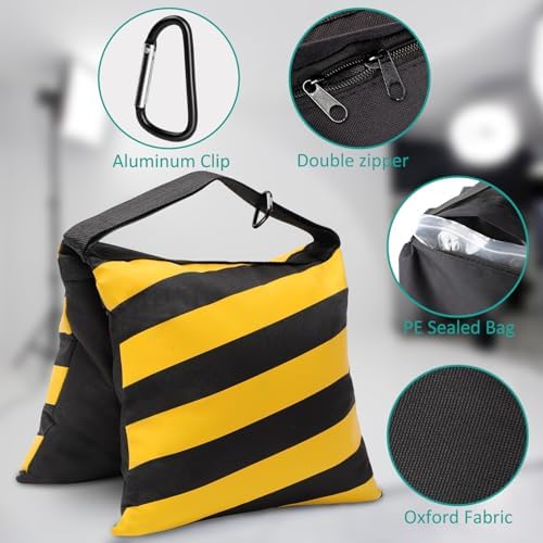 4 Packs Yellow Sandbag Weight Bags for Light Photography Video Equipment - Image 3