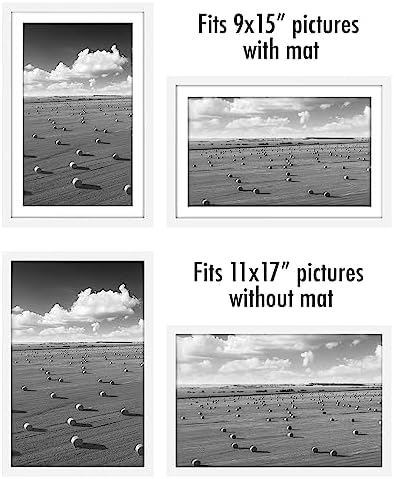 Americanflat 11x17 Picture Frame 5-Pack - Matted to 9x15 - White - Image 4