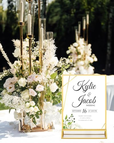 12 Pack 8.5×11 Gold Acrylic Sign Holders, Wedding Table Number Holders - Image 2