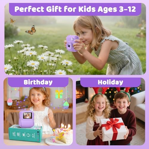 Instant Print Camera for Kids, Best 1080P HD Selfie Toy with 32GB SD Card - Image 6