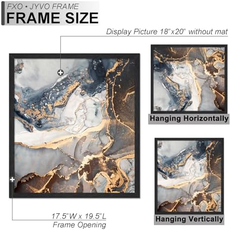 Fxojyvo 18x20 Picture Frame Set of 6 Black Engineered Wood Wall Hanging - Image 4