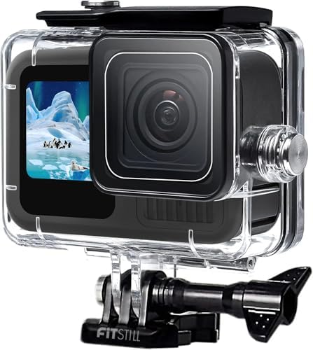 FitStill Underwater Waterproof Diving Housing for Go Pro Hero 13/12/11/10/9 Black,60M/196FT Protective Underwater Diving Housing Shell Accessories (Hero 13/12/11/10/9 Black) by FitdesignkeepitFitStill