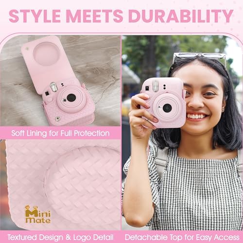 Fujifilm Instax Mini 12 Instant Camera Blossom Pink + Minimate Custom Designed Case + Fuji Instax Film 10 Sheets & Photo Album - Image 6