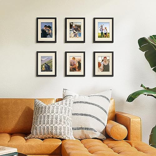 upsimples 8.5x11 Picture Frame Set of 10, Display Pictures 6x8 with Mat or 8.5x11 Without, Multi Photo Frames Collage for Wall or Tabletop Display, Black - Image 2