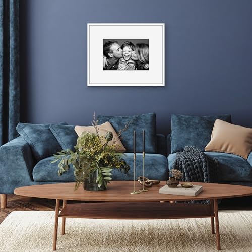 Americanflat 24x30 Poster Frame - Matted to 13x19 - Slim Molding - White - Image 5