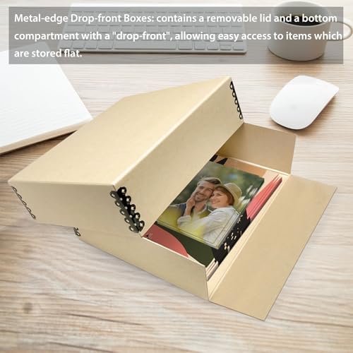 Golden State Art, Archival Drop Front Storage Box, Tan-9.25x11.75x3 Inch - Image 2