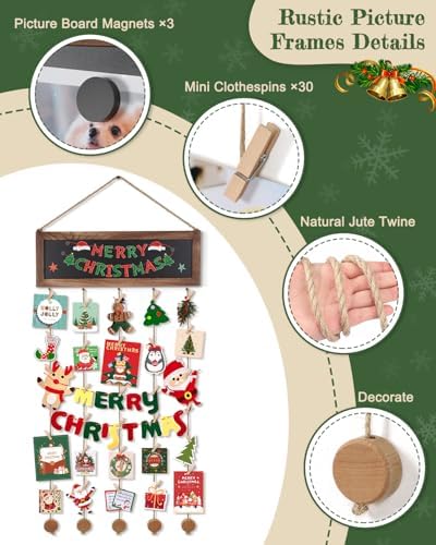Bikoney 2-Pack Hanging Photo Display with Blackboard - Carbonized Black - Image 6