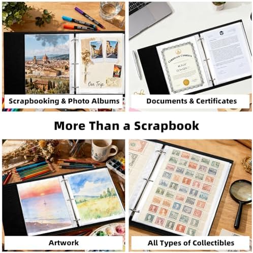 Vienrose Scrapbook Refill Pages 8.5x11, 10 Pack Heavyweight Clear Page Protectors for 3 Ring Binders, Top Loading Plastic Sleeves for Scrapbook Albums & Photo Storage (No Paper Inserts, Acid Free) - Image 6