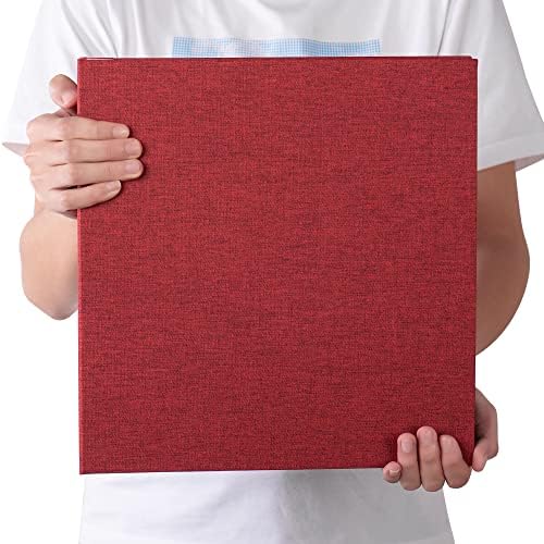 Large Photo Album Self Adhesive 4x6 5x7 3x5 8x10 Scrapbook Magnetic Album DIY Scrap Book Length 13 x Width 12.8 (Inches) 120 Black Sticky Pages Linen Cover DIY Photo Album(Red) - Image 6