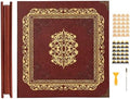 Photo Album Large 4x6 Pictures,Artificial Leather Photo Album Scrapbook 11.02"x11.46", Vintage 80 Pages DIY Self Adhesive Pages Memory Book for Wedding with Metal Pen,Deep Brown by Unknown