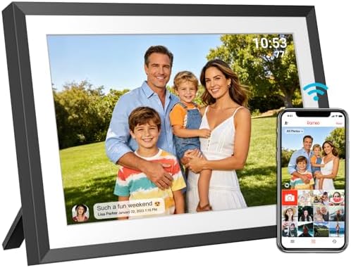 32GB FRAMEO 10.1 Inch Smart WiFi Digital Photo Frame 1280x800 IPS LCD Touch Screen, Auto-Rotate Portrait and Landscape, Share Moments Instantly via Frameo App from Anywhere by Akimart