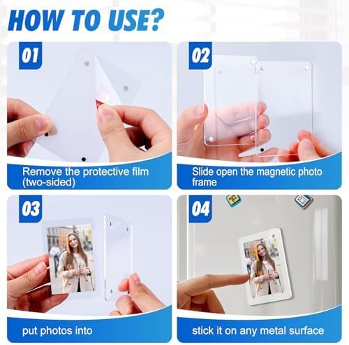 ESRICH 12 Pack Acrylic Fridge Magnetic Frame, Mini Picture Frames - Image 3
