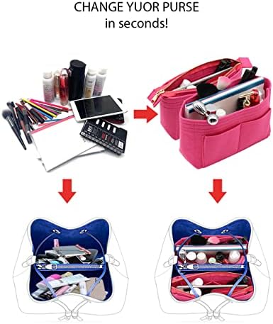 LEXSION Organizer,Bag Organizer,Insert purse organizer with 2 packs in one set fit NeoNoe Noé Series perfectly Rosy - Image 4