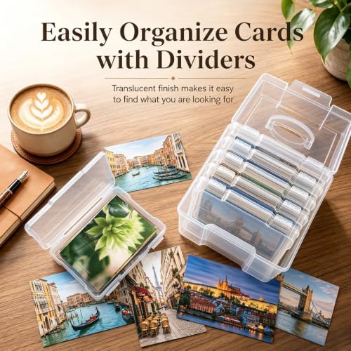 Yesland 5x7inch Photo Storage Box, 6 Inner Photo Cases Keeper with Handle, Clear Plastic Seed Organizer, Craft Storage Container for Greeting Cards Pictures Stamps Scrapbooking Office Supplies - Image 6