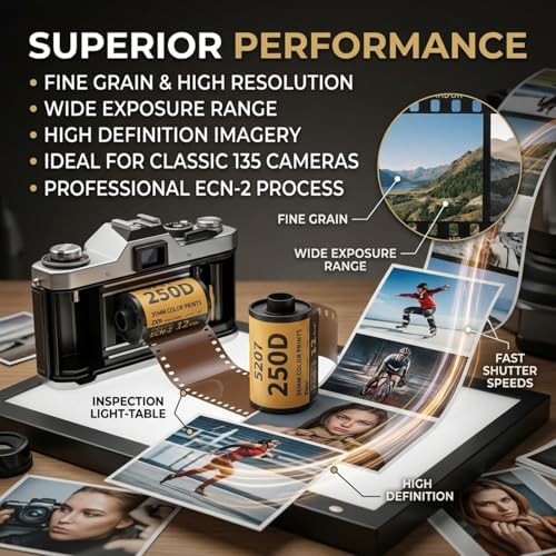 35mm Color Print Film, 35mm Film Colour Wide Exposure Range 2 Film Roll Camera Film for 135 Camera (12 Sheets) - Image 2