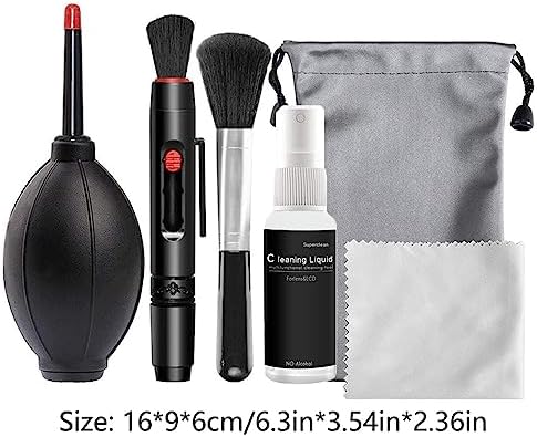 6 in 1 Camera Cleaning Kit Professional DSLR Lens Cleaning Tool with Portable Storage Bag Including Air Blower Lens Cleaning Pen Optical Lens and Digital SLR Cameras - Image 3