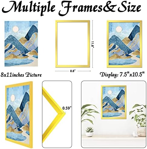 Gold 8x11 Picture Frame, Lightweight Sturdy Gallery Wall Decor - Image 3