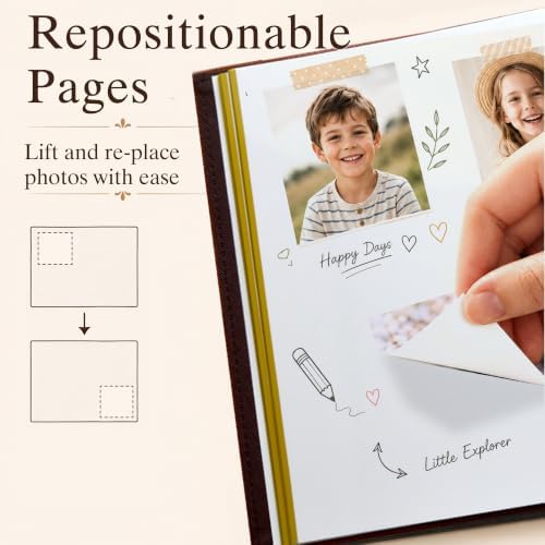 Black Large Self-Adhesive Photo Album, PU Leather Cover - Image 4