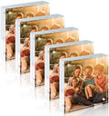 Egofine 5x5 Acrylic Frames 5 Pack, 20mm Thicker Frameless Clear Picture Frames, Double Sided Magnetic Picture Frames, Free Standing Desktop Display by Egofine