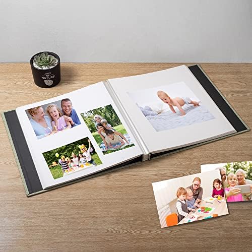 Large Photo Album Self Adhesive Scrapbook Album for 4×6 8×10 Pictures DIY Magnetic Linen Cover Album 60 Pages for Family Wedding Gifts with Metal Pen and Plastic Board - Image 3