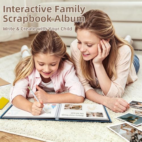 Popotop Photo Album Self Adhesive Scrapbook Album for 4x6 5x7 8x10 Pictures DIY Photo Book as Scrapbooking Supplies Kits, Birthday Gifts for Women Mom Wedding Baby Family Travel - Image 2