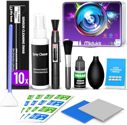 Updated Camera Lens Cleaning Kit, Camera Sensor Cleaning Kit Full Frame 10x by midukit
