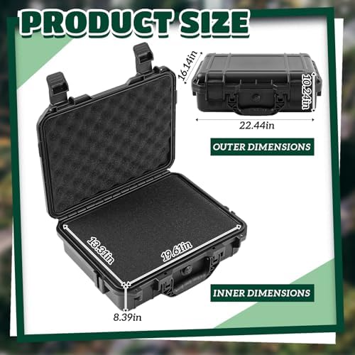 Relaxweex 22.4 x 16.1 x 10.2 Inch Hard Case, Grid Shell, Black - Image 2