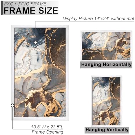 Fxojyvo 14x24 Picture Frame Set of 3 White Engineered Wood Wall Hanging - Image 4