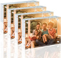 Egofine 6x8 Acrylic Frame 4 Pack, 20mm Thicker Frameless Clear Picture Frame, Double Sided Magnetic Picture Frame, Free Standing Desktop Display by Egofine