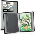 Dunwell 12x18 Art Portfolio Binder, 24-Sleeve, Mounting Paper, Silver by Dunwell