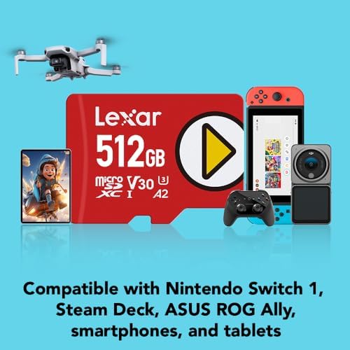 Lexar 512GB Play Micro SD Card, 205MB/s Read, 4K, V30, UHS-I, A2 - Image 3