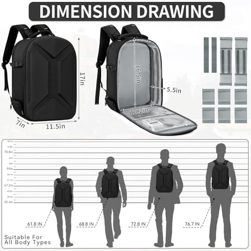 TORIBIO Large Hardshell Camera Backpack DSLR/SLR/Mirrorless Photography Bag - Image 3