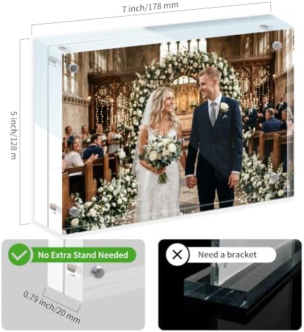 3Pack 5x7 Inch Transparent Acrylic Picture Magnetic Frames - Image 4
