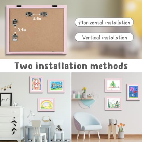 8 Pack 10x12.5 Front-Opening Kids Artwork Frames Changeable (Light Pink) - Image 2